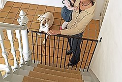 Scandinavian Pet Streamline Extra Tall Wall Mounted Dog Gate, Black slide 2 of 7