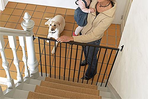Show full view: Scandinavian Pet Streamline Extra Tall Wall Mounted Dog Gate, Black slide 2 of 8