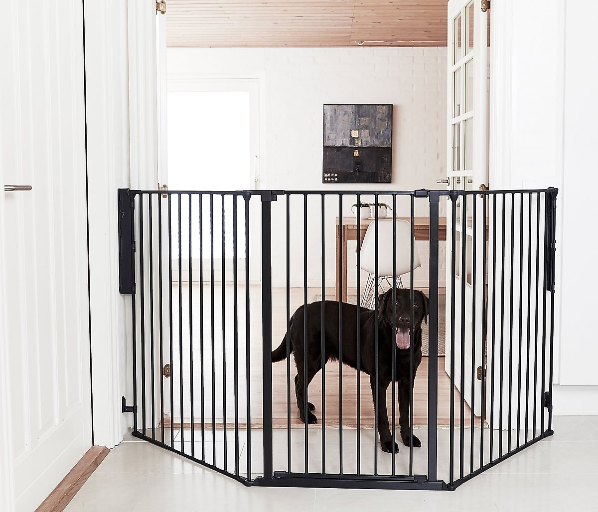 SCANDINAVIAN PET FLEX Large Extra Tall Dog Safety Gate, Black