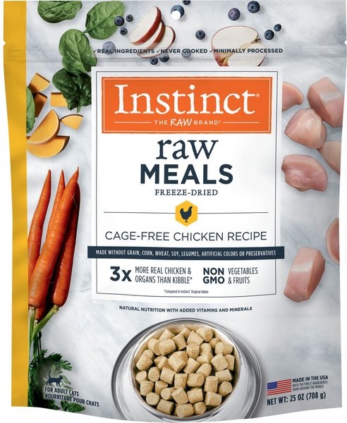 INSTINCT Raw Meals Grain-Free Cage-Free Chicken Recipe Freeze-Dried Cat ...