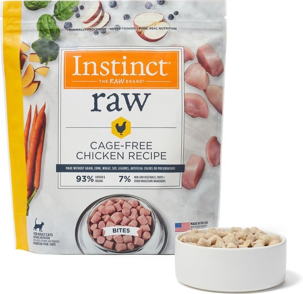 Instinct Raw Frozen Bites Grain-Free Cage-Free Chicken Recipe Cat Food
