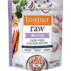 Instinct Frozen Raw Bites Grain-Free Cage-Free Chicken Recipe Kitten Food, 6-lb bag