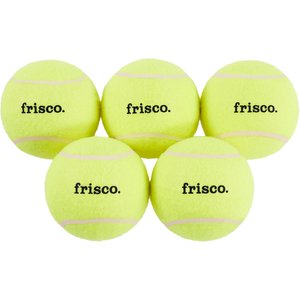Frisco Fetch Squeaky Tennis Ball Dog Toy, Large, 5 count