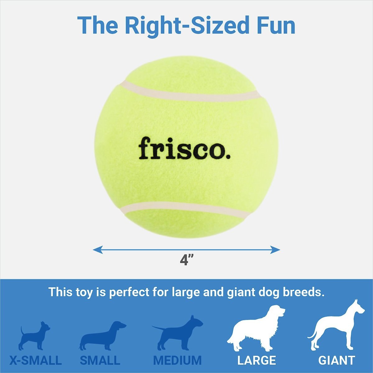 FRISCO Fetch Squeaky Tennis Ball Dog Toy, XLarge, 1 count