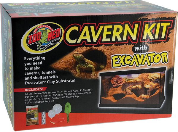 Zoo Med Cavern Kit Excavator Clay Burrowing Reptile Hideout