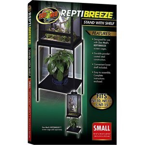 Zoo Med ReptiBreeze Stand with Shelf Reptile Cage Cover, Small