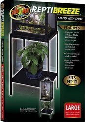 Zoo Med ReptiBreeze Stand with Shelf Reptile Cage Cover, Large