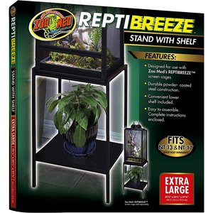 Zoo Med ReptiBreeze Stand with Shelf Reptile Cage Cover, X-Large
