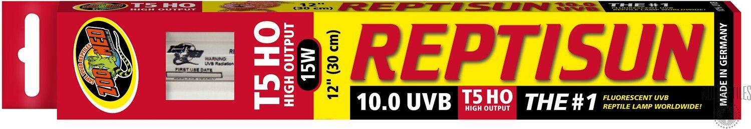 ZOO MED ReptiSun 10.0 T5-HO UVB Fluorescent Reptile Lamp, 15 x 12-in 
