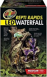 Zoo Med Repti Rapids LED Waterfall Wood Style Reptile Ornament