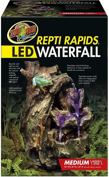 Zoo Med Repti Rapids LED Waterfall Wood Style Reptile Ornament slide 1 of 1