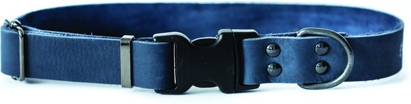 Euro-Dog Sport Style Luxury Leather Dog Collar, Navy, X-Small slide 1 of 7