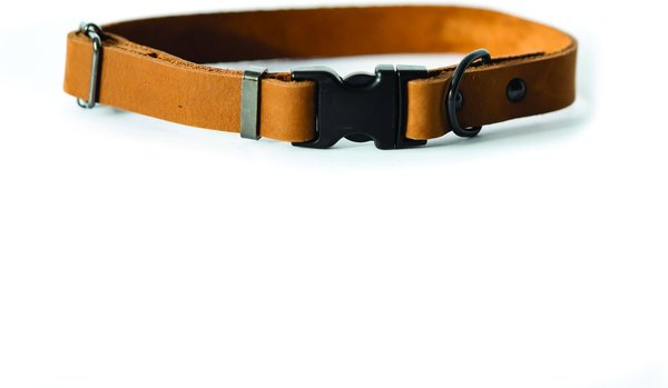Euro-Dog Sport Style Luxury Leather Dog Collar, Bark Brown, Medium slide 1 of 7