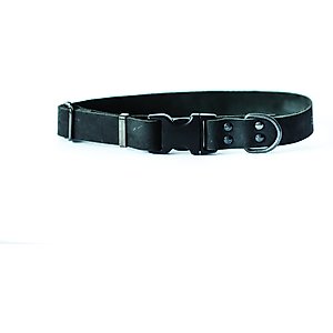 Euro-Dog Sport Style Luxury Leather Dog Collar, Black, X-Small