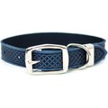 Euro-Dog Celtic Style Luxury Leather Dog Collar, Navy, X-Large