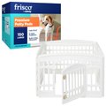 Frisco 4-Panel Plastic Exercise Playpen, White + Dog Training & Potty Pads, 22 x 23-in, 150 count, Unscented