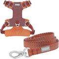Frisco Outdoor Lightweight Ripstop Nylon Harness, Flamepoint Orange, Extra Large, Neck: 22 to 34-in, Girth: 32 to 44-in + Heathered Dog Leash, Flamepoint Orange, Large - Length: 6-ft, Width: 1-in