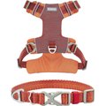 Frisco Outdoor Lightweight Ripstop Nylon Harness, Flamepoint Orange, Large, Neck: 18 to 28-in, Girth 24 to 34-in + Heathered Nylon Collar, Flamepoint Orange, Large, Neck: 18 -26-in, Width: 1-in