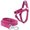 Frisco Outdoor Solid Textured Waterproof Stink Proof PVC Harness, Boysenberry Purple, Large, Neck: 19 to 27-in, Girth: 23 to 36-in + Dog Leash, Boysenberry Purple, Large - Length: 6-ft, Width: 1-in