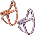 Frisco Outdoor Two Tone Waterproof Stinkproof PVC Harness, Flamepoint Orange,Extra Large, Neck: 22 to 33-in, Girth: 32 to 44-in + Outdoor Two Tone Waterproof Stinkproof PVC Harness, Shadow Purple, Large, Neck: 19 to 27-in, Girth: 23 to 36-in