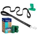 Frisco Traffic Leash with Padded Handles & Poop Bag Dispenser, Black, Length: 6ft, Width: 1-in + Refill Dog Poop Bags, Scented, 120 count