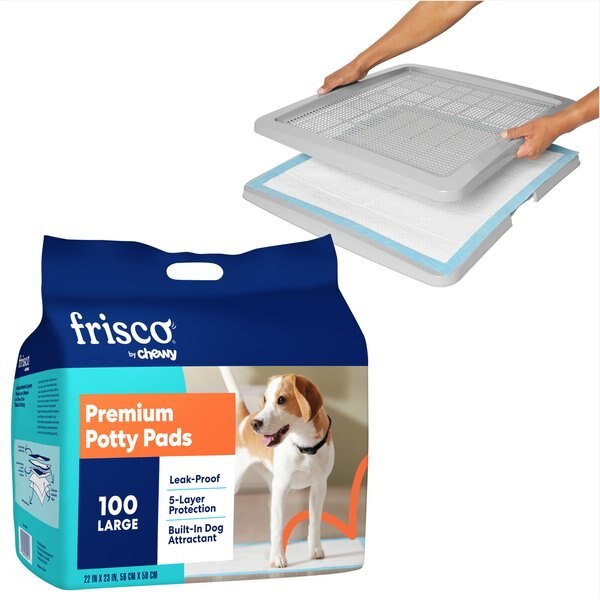 Frisco Training Pad Holder, 24-in x 24-in + Dog Training & Potty Pads, 22 x 23-in, 100 count, Unscented slide 1 of 9