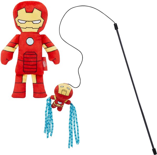 Marvel's Ironman Plush Kicker Toy + Ironman Teaser Cat Toy with Catnip slide 1 of 7