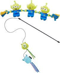Pixar Aliens Plush with Rope Squeaky Dog Toy + Mike Wazowski & Sulley Teaser Cat Toy with Catnip