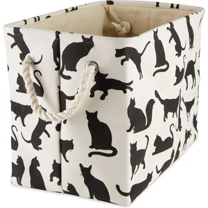 Bone Dry Cats Meow Rectangular Polyester Dog & Cat Collapsible Storage Bin, Medium