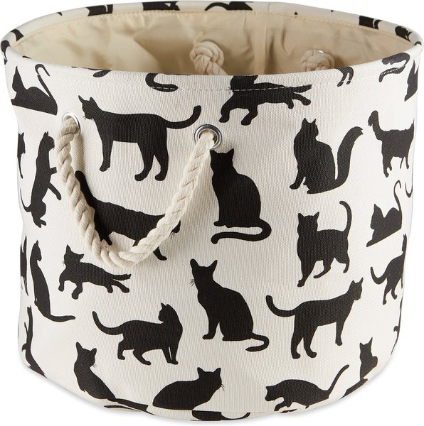Bone Dry Cats Meow Round Polyester Dog & Cat Collapsible Storage Bin, Small slide 1 of 6