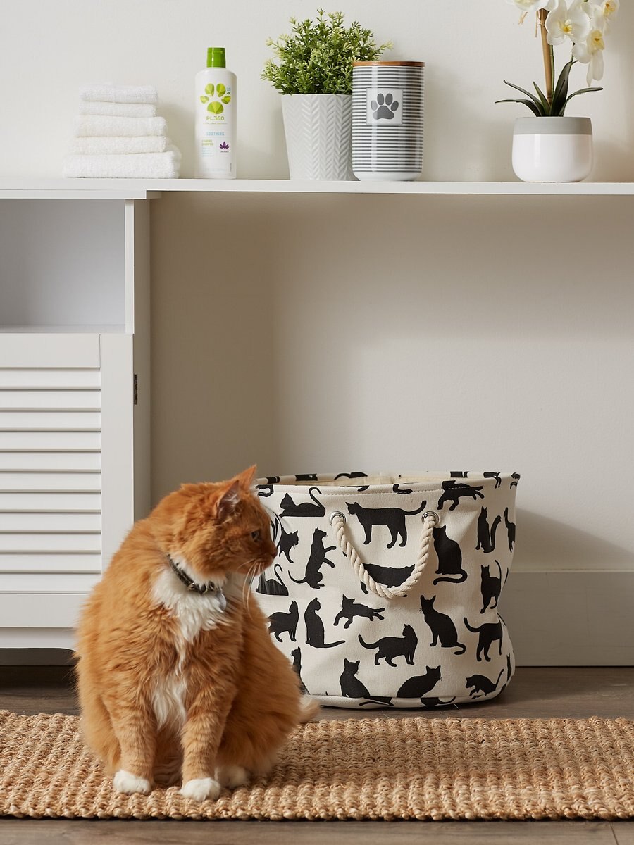 Bone Dry Cats Meow Rectangular Polyester Dog & Cat Collapsible Storage Bin