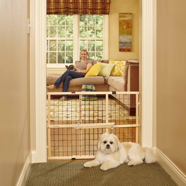 MyPet Wire Mesh Dog Gate, 42-in, Wood slide 1 of 4