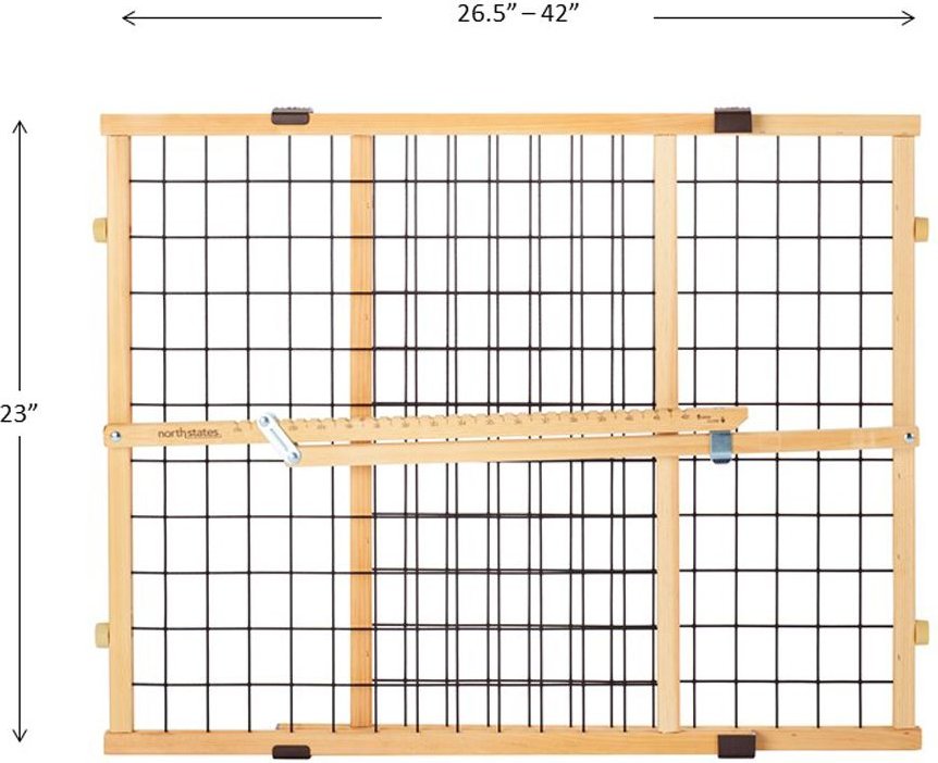 MYPET Wire Mesh Dog Gate, 42in, Wood