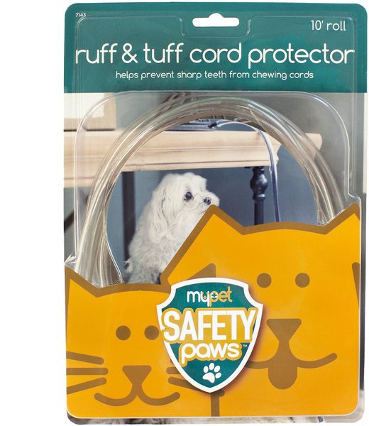 MyPet Safety Paws Ruff & Tuff Cord Protector for Dog & Cat, Clear slide 1 of 6