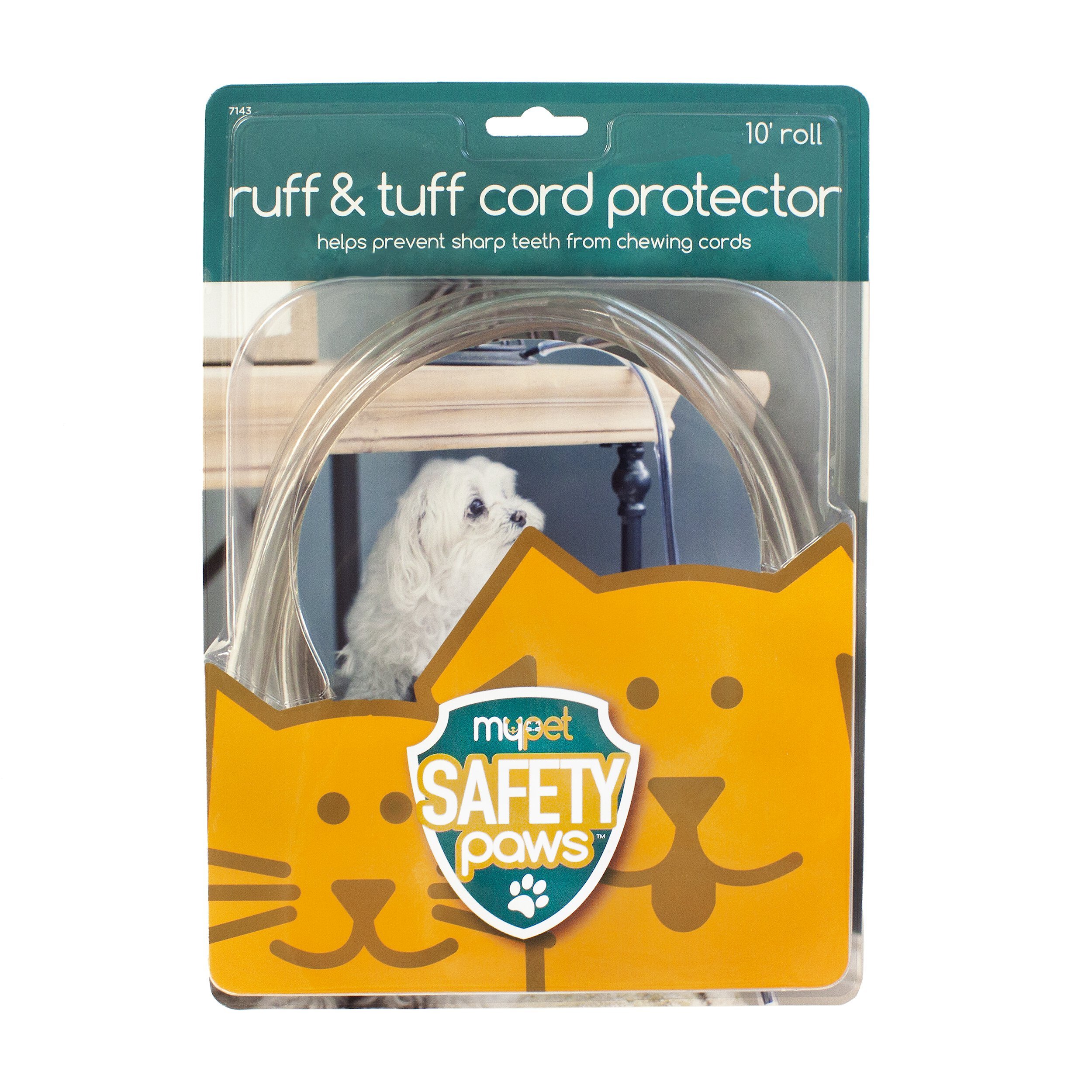 MYPET Safety Paws Ruff & Tuff Cord Protector for Dog & Cat, Clear