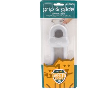 MyPet Safety Paws Grip & Glide Cabinet Locks for Dog & Cat, Gray, 3 count