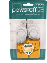 MyPet Safety Paws Paws-Off Swivel Cabinet Latches for Dog & Cat, Gray, 4 count