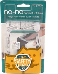 MyPet Safety Paws No-No Cabinet Latches for Dog & Cat, Gray, 10 count