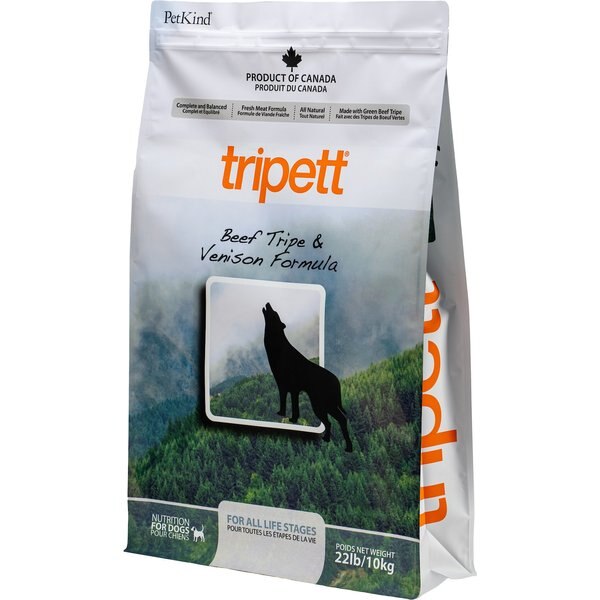 PETKIND Tripett Beef Tripe & Venison Dry Dog Food, 22lb bag