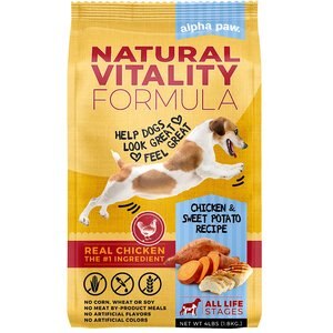 Alpha Paw Natural Vitality Formula Chicken & Sweet Potato Recipe Dry Dog Food, 4-lb bag