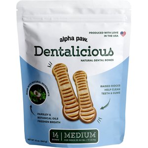 Alpha Paw Dentalicious Doggy Sticks Medium Dental Dog Treats, 12-oz bag, 14 count