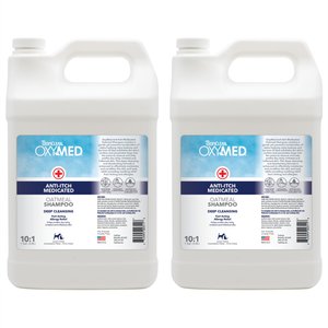 TropiClean OxyMed Medicated Anti-Itch Oatmeal Dog & Cat Shampoo, 1-gal bottle, bundle of 2