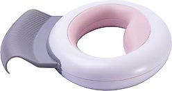 Pet Life Knuckler Handheld Travel Flexible Grooming Dog & Cat Rake Comb, Pink