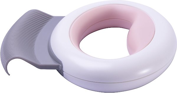 Show full view: Pet Life Knuckler Handheld Travel Flexible Grooming Dog & Cat Rake Comb, Pink slide 1 of 6