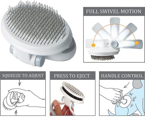 Show full view: Pet Life Gyrater Travel Self-Cleaning Swivel Grooming Slicker Dog & Cat Brush slide 6 of 7