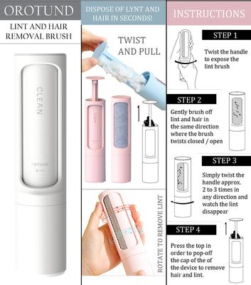 Show full view: Pet Life Orotund Magical Lint Dog & Cat Hair Removal Brush, Pink slide 6 of 6