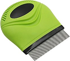 Pet Life Grazer Travel Grooming Cat & Dog Flea & Tick Comb, Green slide 2 of 3