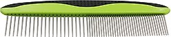 Pet Life Grip Ease Wide & Narrow Tooth Grooming Dog & Cat Comb, Green