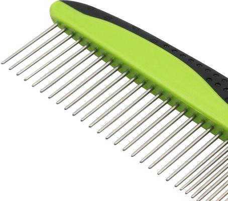 Show full view: Pet Life Grip Ease Wide & Narrow Tooth Grooming Dog & Cat Comb, Green slide 6 of 6