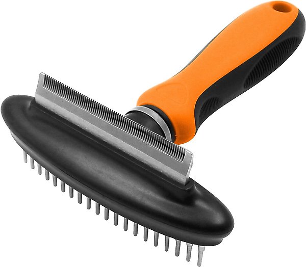 Show full view: Pet Life Flex Series 2-in-1 Dual-Sided Grooming Undercoat Dog & Cat Rake & Deshedding Tool, Green slide 2 of 2